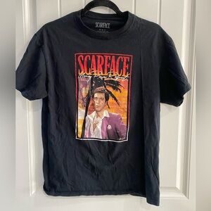 Men’s Scarface “Money Power Respect” Scarface Black Short Sleeve Tee- Medium